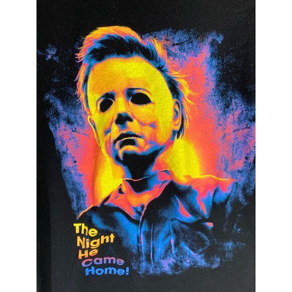 Michael Myers Men’s M Black Psychedelic Horror T-Shirt Halloween Movie Tee - Picture 4 of 6